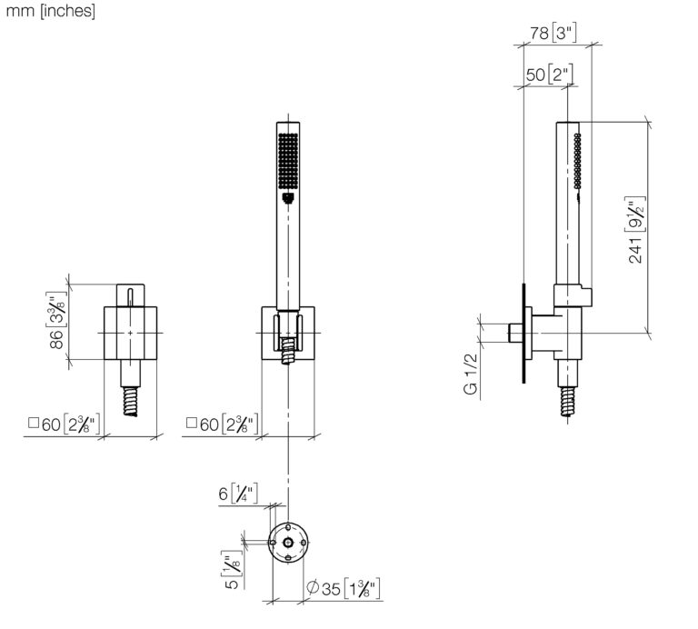 Hand Shower Set With Individual Rosettes & Volume Control - Image 2