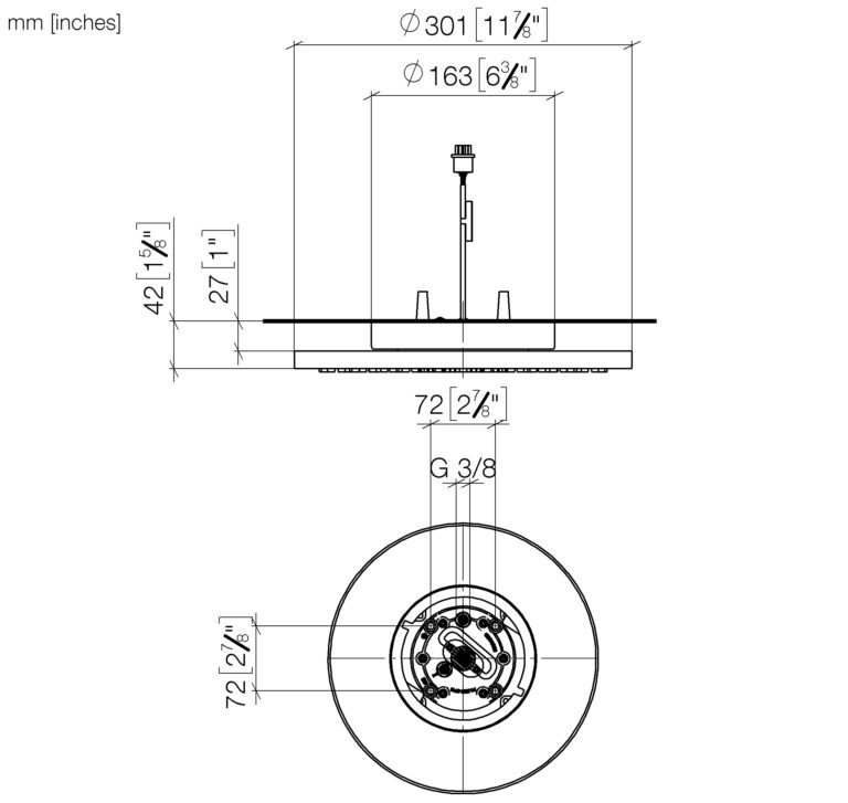 Rain Shower For Ceiling Fixing With Light 300 mm - Image 2
