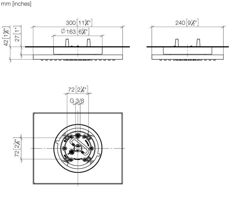 Rain Shower for Ceiling Fixing 300 x 240 mm - Image 2