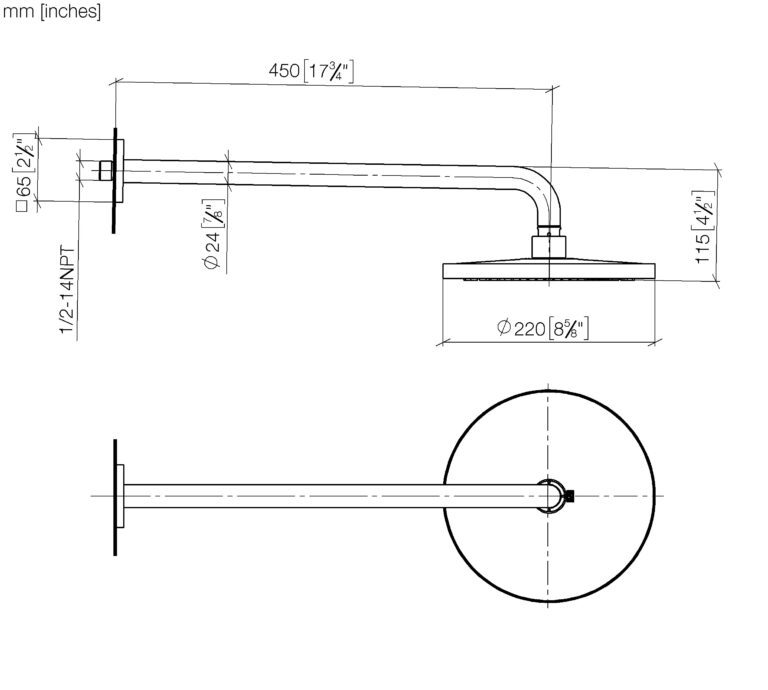 Rainshower With Wall Fixing - 220 mm - Image 2