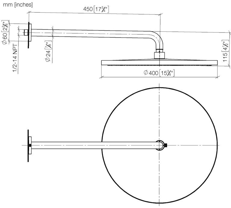 Rain Shower 400 mm With Wall Fixing - Image 2