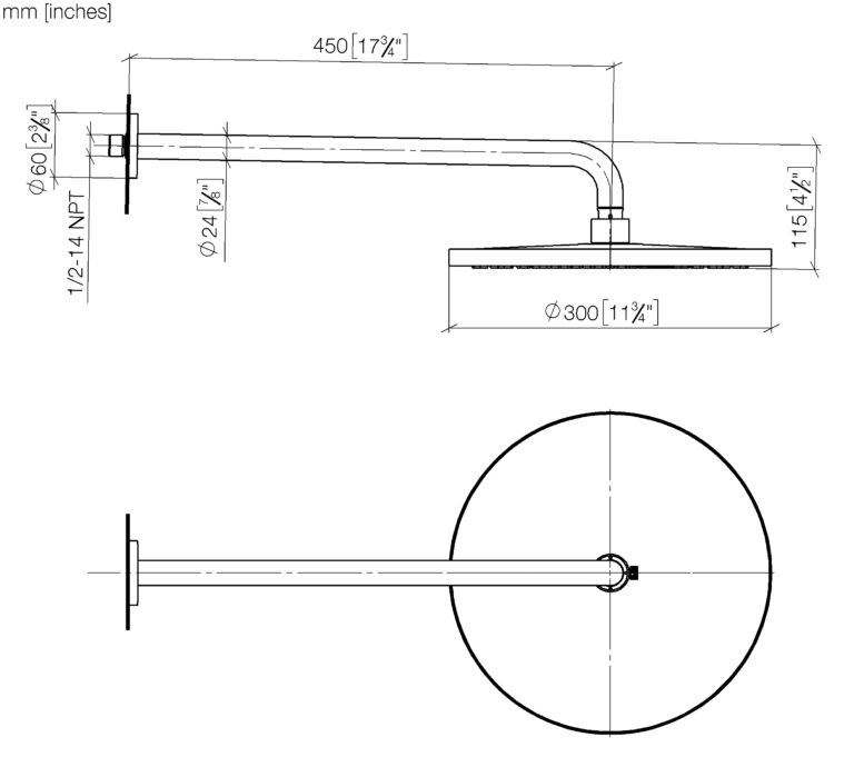 Rain Shower 300 mm With Wall Fixing - Image 2