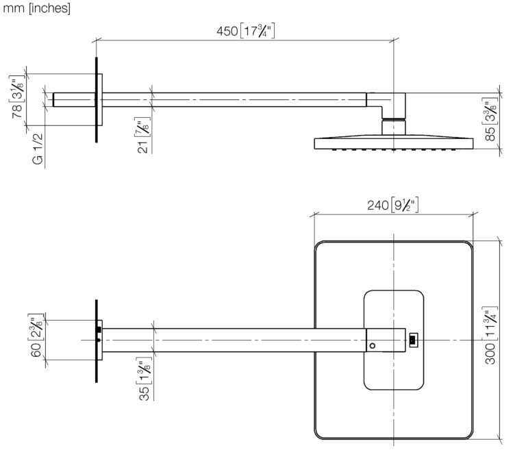 Lulu Wall Mounted Rain Shower - Image 2