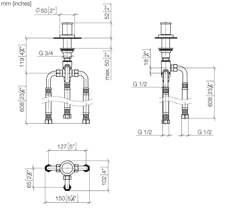Two Way Diverter For Bath Rim Tile Edge - Image 2