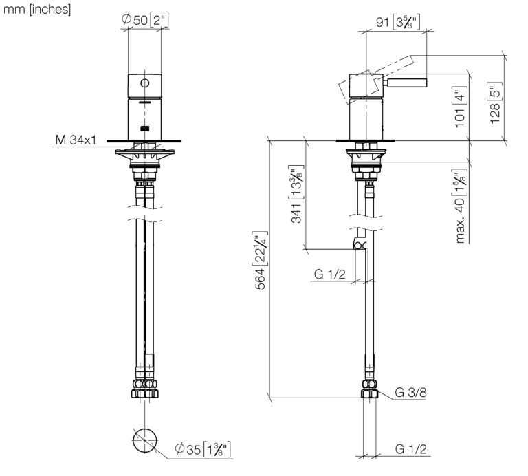 Meta Single-Lever Bath Mixer For Bath Rim Or Tile Edge Installation - Image 2
