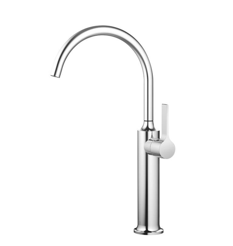 Vaia Single Lever Basin Mixer With Raised Base - 201 mm Projection