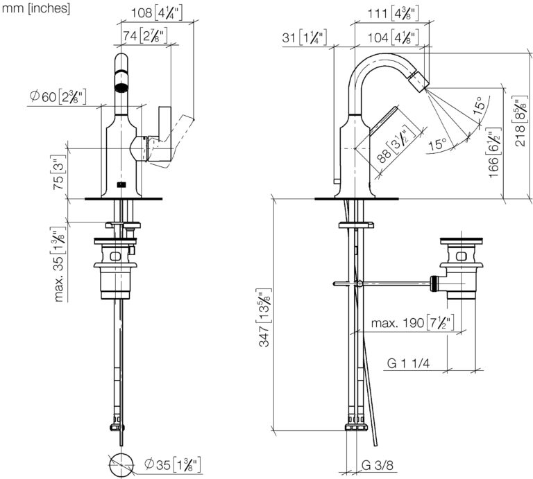Vaia Single-Lever Bidet Mixer With Pop-Up Waste - Image 2