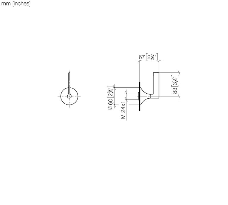 Vaia Lever Handle Wall Valve Clockwise Closing - Image 2