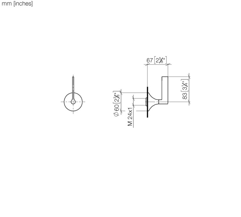 Vaia Lever Handle Wall Valve Clockwise Closing - Image 3
