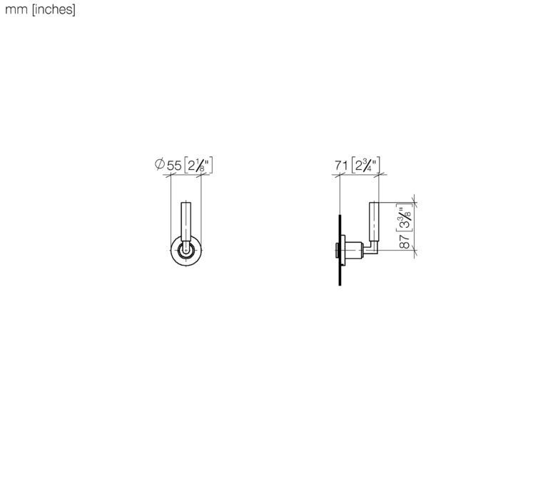 Tara Wall Valve Lever Handle Clockwise Closing - Image 3