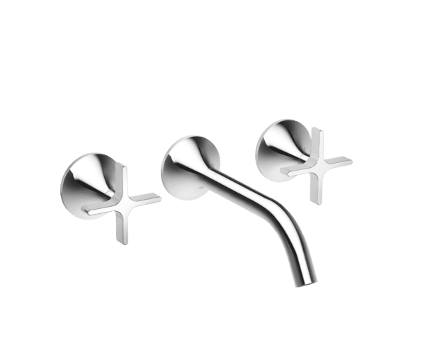 Vaia Wall Mounted Cross Handle Basin Mixer