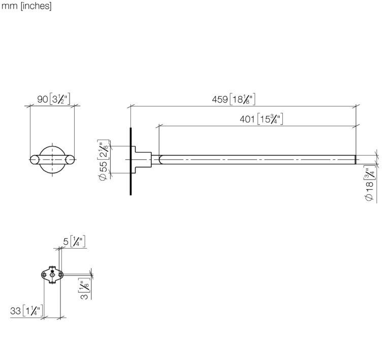 Tara Towel Bar, Non Swivel, Two Parts - Image 2