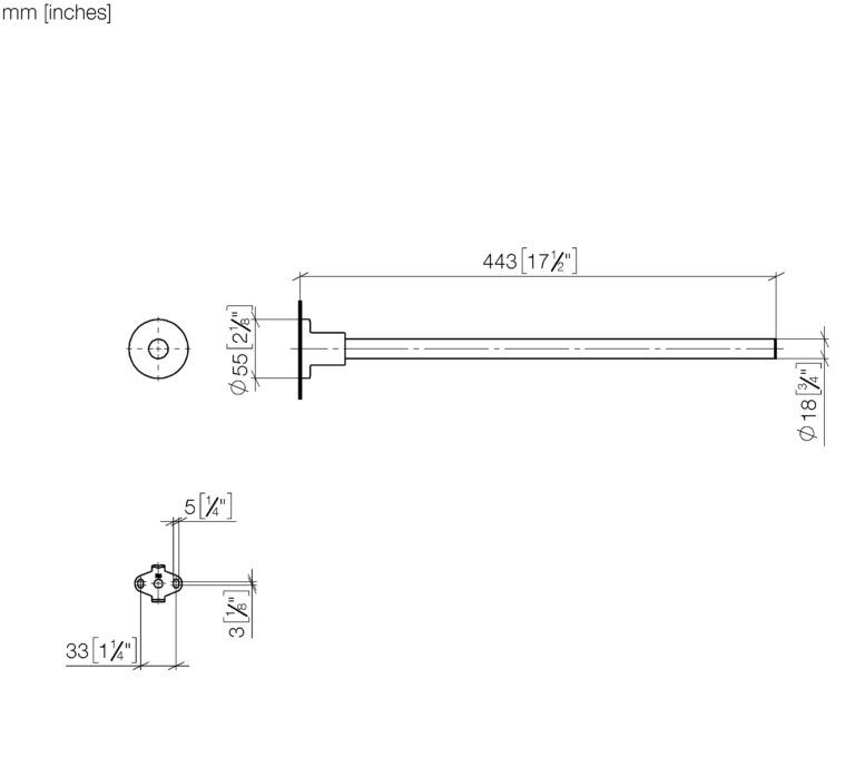 Tara Towel Bar, Non-Swivel, One Piece - Image 2
