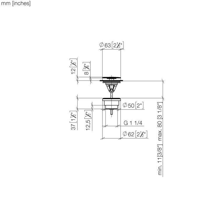Basin Waste Without Press Closing 1 1/4" - Image 2