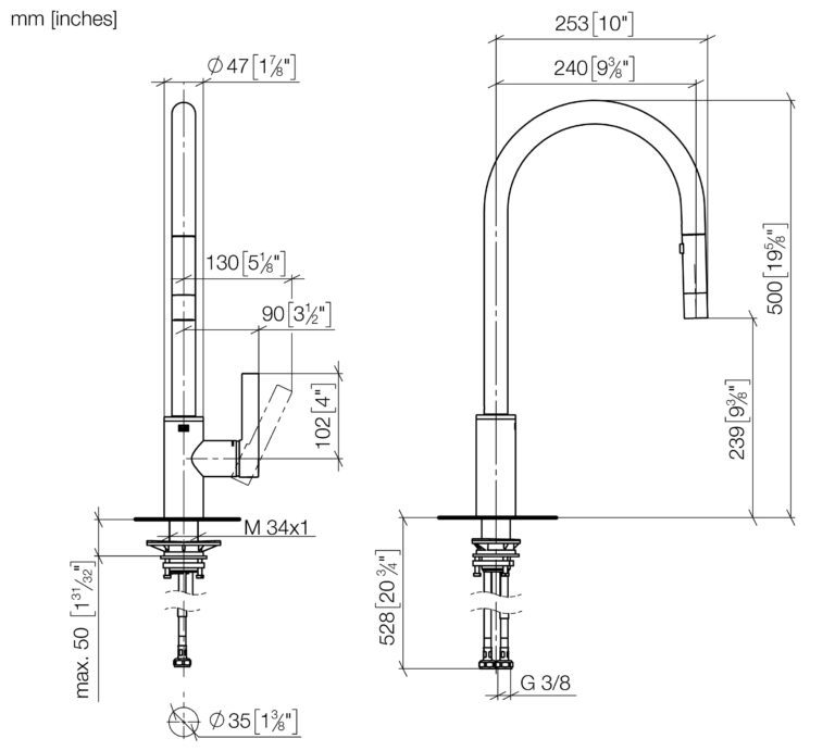 Tara Ultra Single Lever Mixer Pull-Down Spray - Image 2