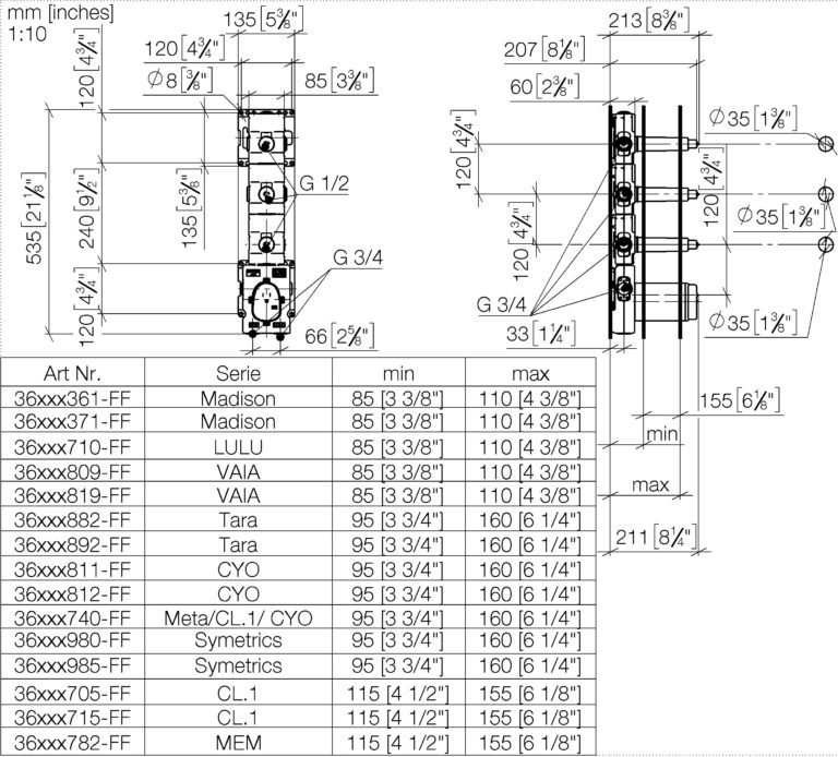 xTOOL Concealed Thermostat Module With 3 Valves 3/4" - Image 2