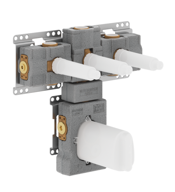xTOOL Concealed Thermostat Module With 3 Valves 3/4 - Wall Valves Horizontal / Thermostat Below