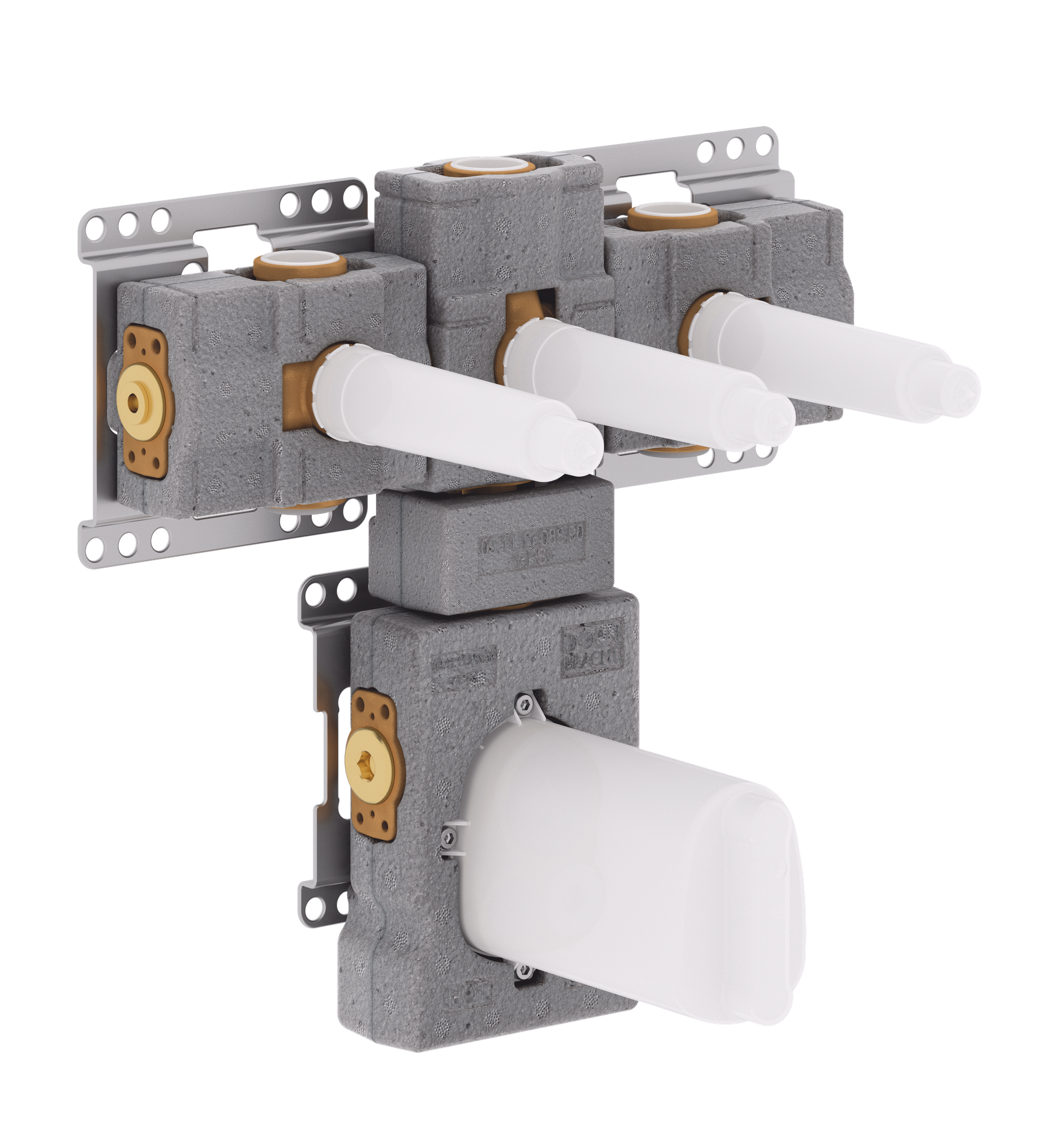 Dornbracht xTOOL Concealed Thermostat Module With 3 Valves 3/4 - Wall Valves Horizontal / Thermostat Below