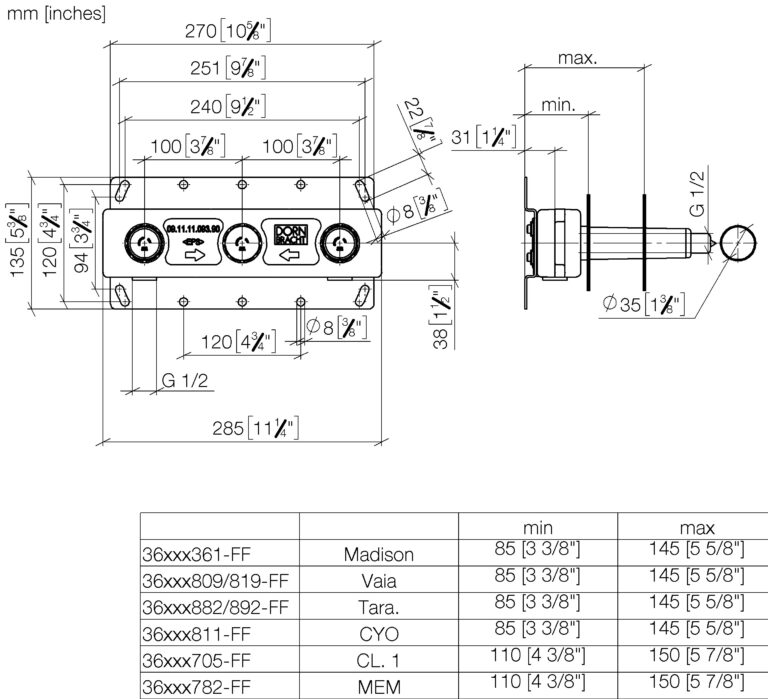 Concealed Wall-Mounted Mixer - Centred Spout - Image 2