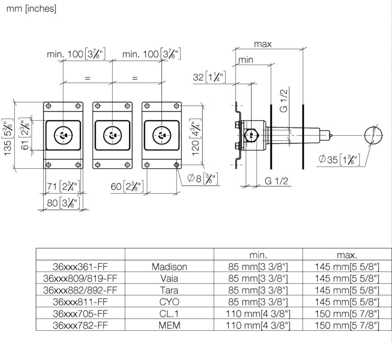 Concealed Wall-Mounted Mixer - Variable Positioning - Image 2