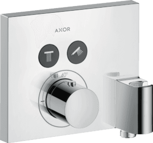 ShowerSelect Square Thermostatic Mixer For 2 Outlets With FixFit & Porter