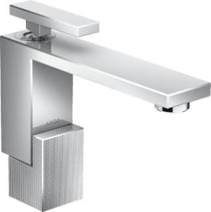 AXOR Edge Single Lever Basin Mixer 130 With Push-Open Waste Set - Diamond Cut
