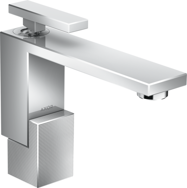 AXOR Edge Single Lever Basin Mixer 130 With Push-Open Waste Set - Diamond Cut