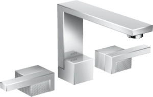 AXOR Edge 3-Hole Basin Mixer 130 With Push-Open Waste Set - Diamond Cut
