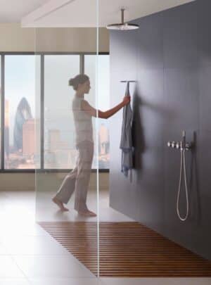 ¾" Thermostatic Shower Mixer With Ceiling Mounted Overhead Shower