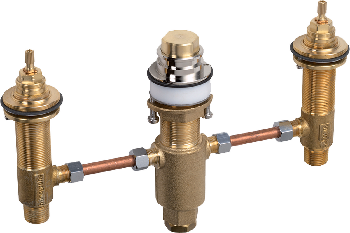Basic Set 3-Hole Rim-Mounted Bath Mixer