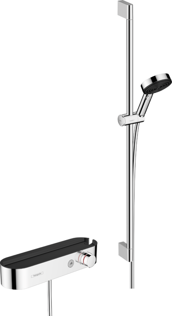 Pulsify Select Shower System 105 3jet Relaxation With Hand Shower, Thermostat, Shower Bar 90 cm, Slider & Shower Hose