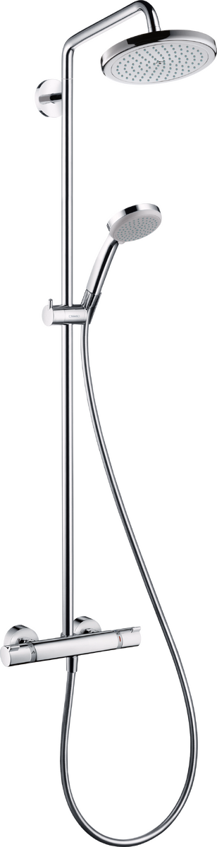 Croma Showerpipe 220 1jet with Thermostatic Shower Mixer