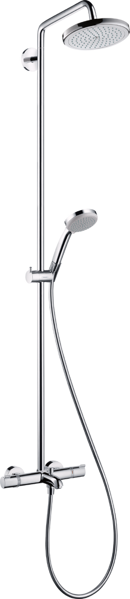 Croma Showerpipe 220 1jet with Thermostatic Bath Mixer