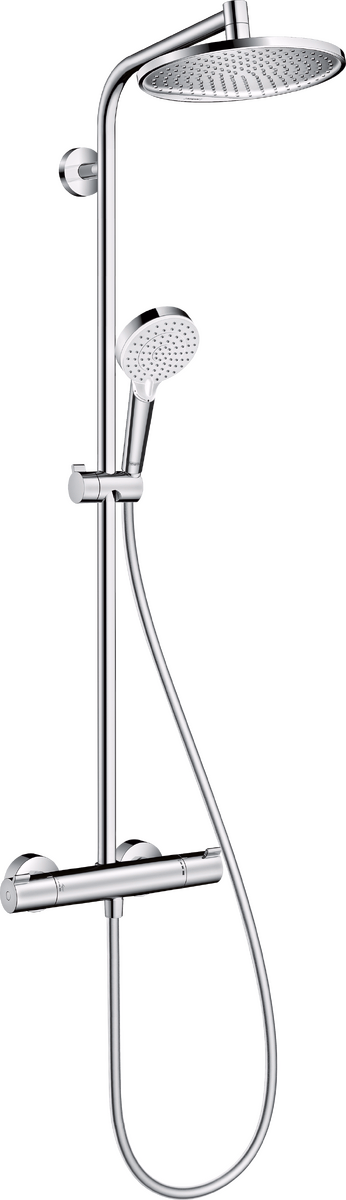 Crometta S 240 1jet Showerpipe with Thermostatic Shower Mixer