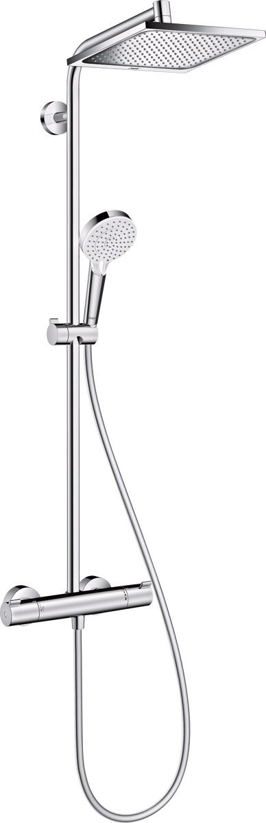 Crometta E Showerpipe 240 1jet with Thermostatic Shower Mixer