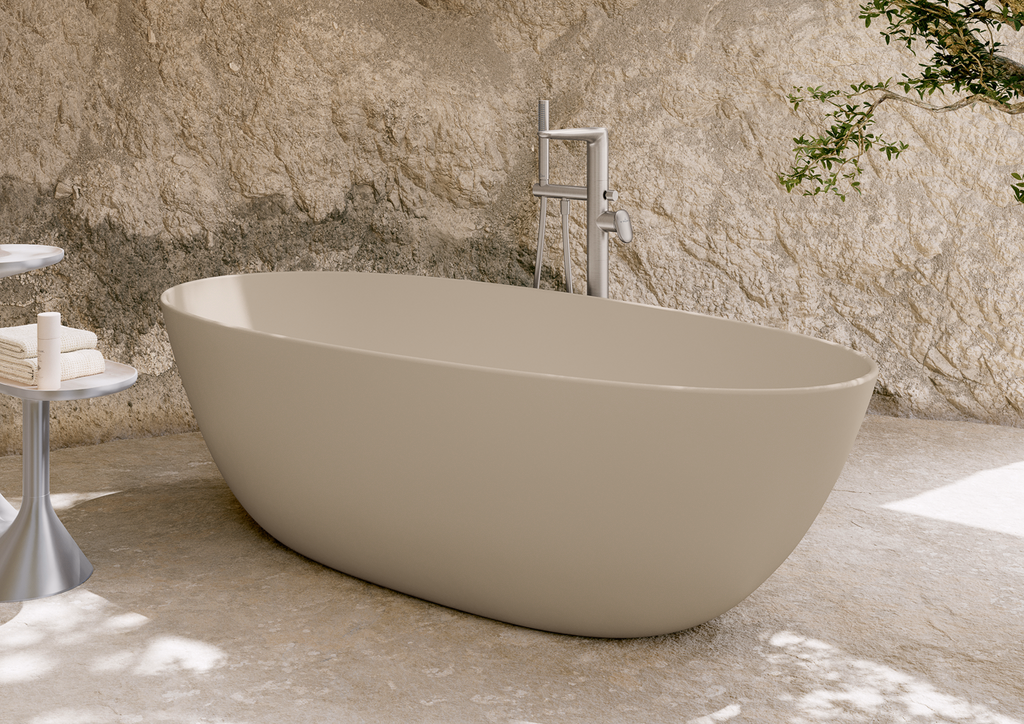 Antao Free-Standing 1700 mm x 750 mm Quaryl Bath With SilentFlow