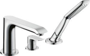 Metris 3 Hole Rim-Mounted Single Lever Bath Mixer