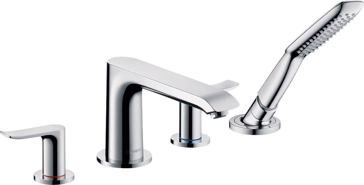 Metris 4 Hole Rim-Mounted Bath / Shower Mixer