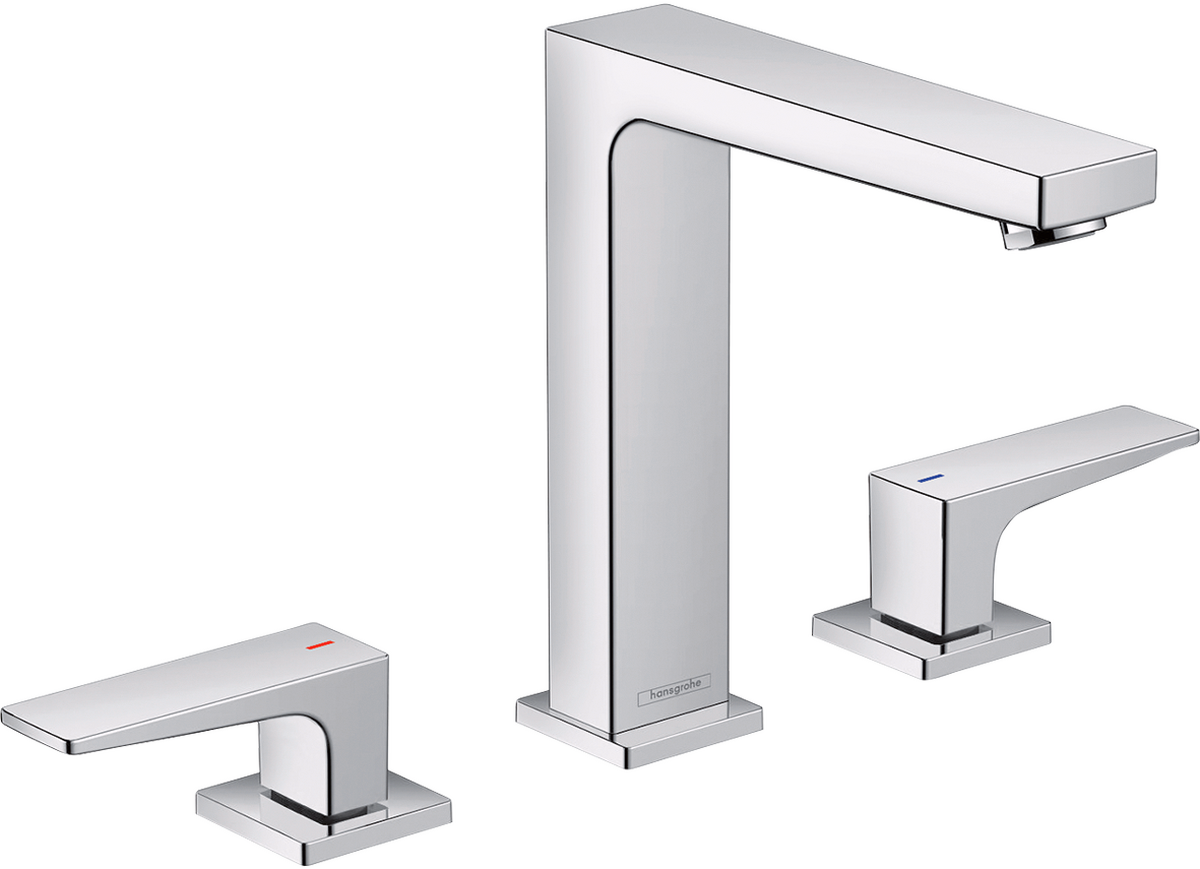 Metropol 3-hole Basin Mixer 160 with Lever Handles and Push-Open Waste Set