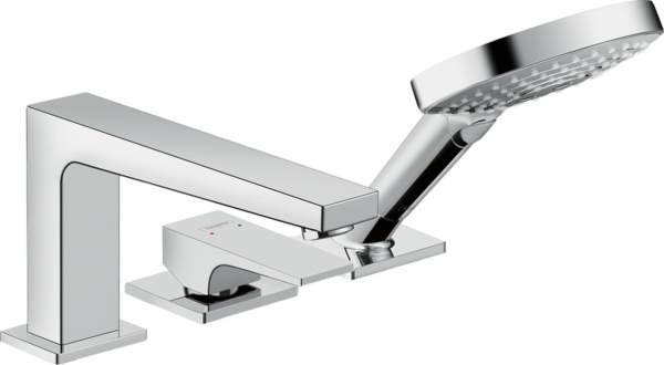 Metropol 3-Hole Rim-Mounted Single Lever Bath Mixer With Lever Handle