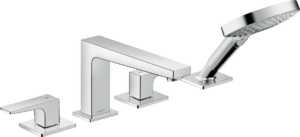 Metropol 4-Hole Rim-Mounted Bath Mixer With Lever Handle