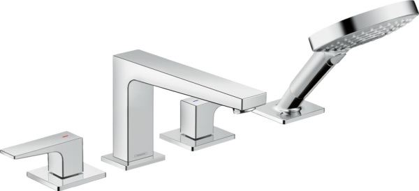 Metropol 4-Hole Rim-Mounted Bath Mixer With Lever Handle
