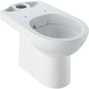 Geberit Selnova Floor-Standing WC for Close-Coupled Exposed Cistern, Washdown, Horizontal Outlet, Semi-Shrouded, Rimfree