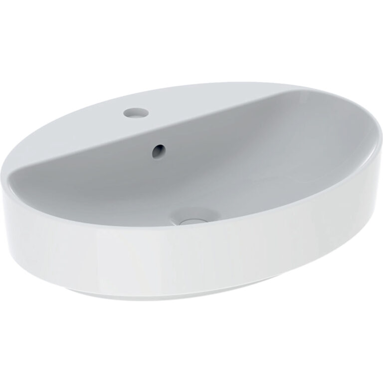 VariForm Lay-On Oval Washbasin With Tap Hole Bench