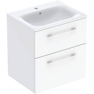 Geberit Selnova Square Set, 60cm Slim Basin & Two Drawer Vanity Unit
