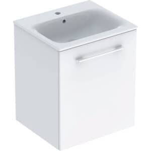 Geberit Selnova Square Set, 55cm Slim Basin & One Door Vanity Unit