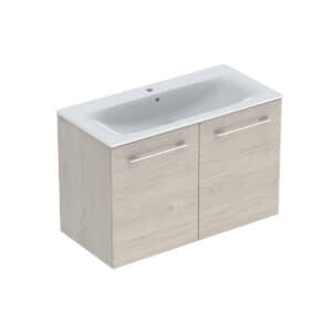 Geberit Selnova Square Set, 100cm Slim Basin & Two Door Vanity Unit