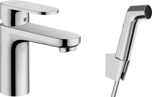 Vernis Blend Single Lever Basin Mixer 100 with Bidet Hand Shower and Shower Hose 160 cm