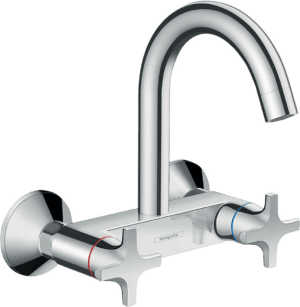 Logic Classic 2-Handle Kitchen Mixer for Exposed Installation With High Spout