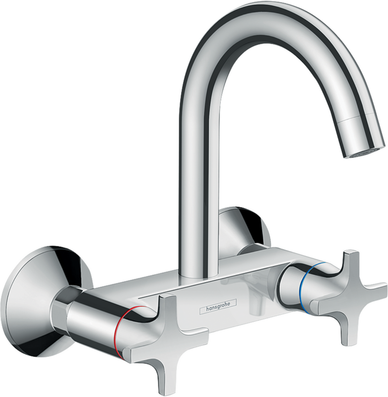 Logic Classic 2-Handle Kitchen Mixer for Exposed Installation With High Spout